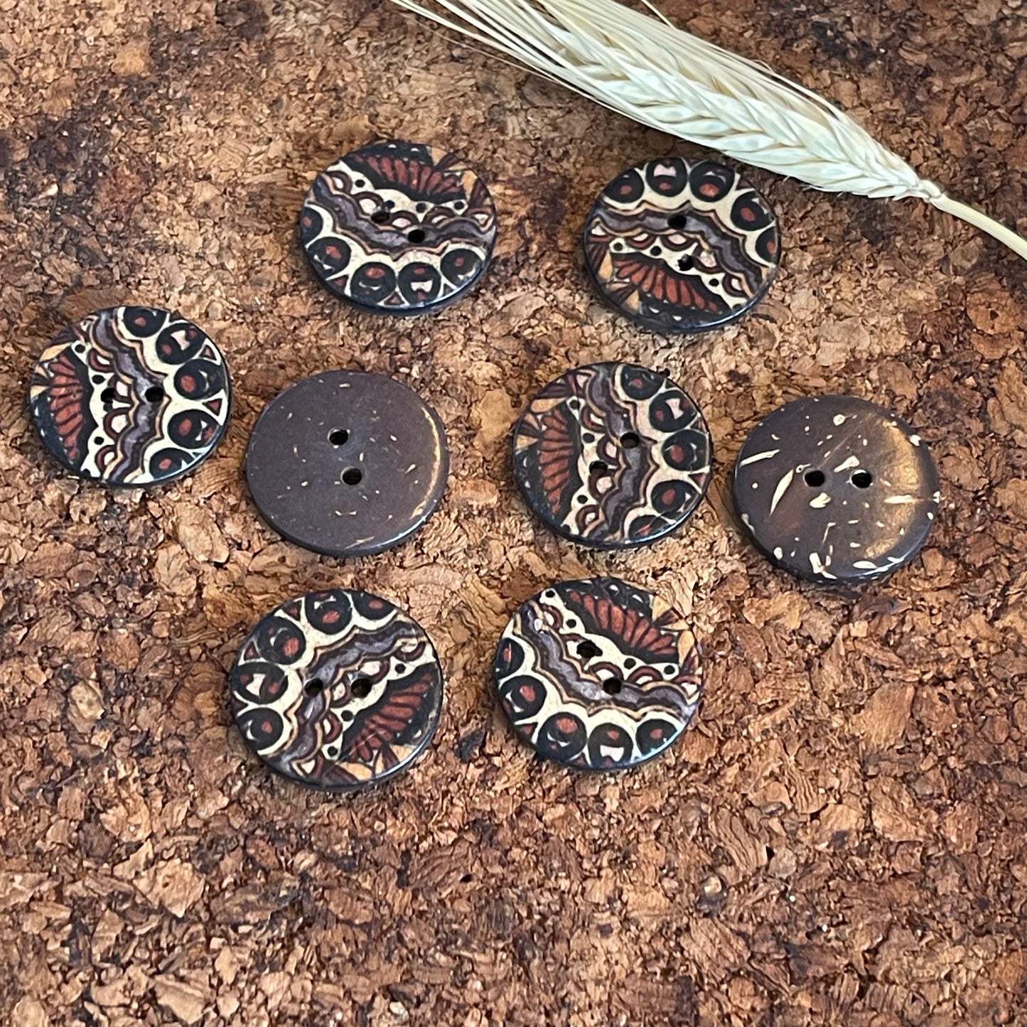 Bouton rond bois papillon 22mm