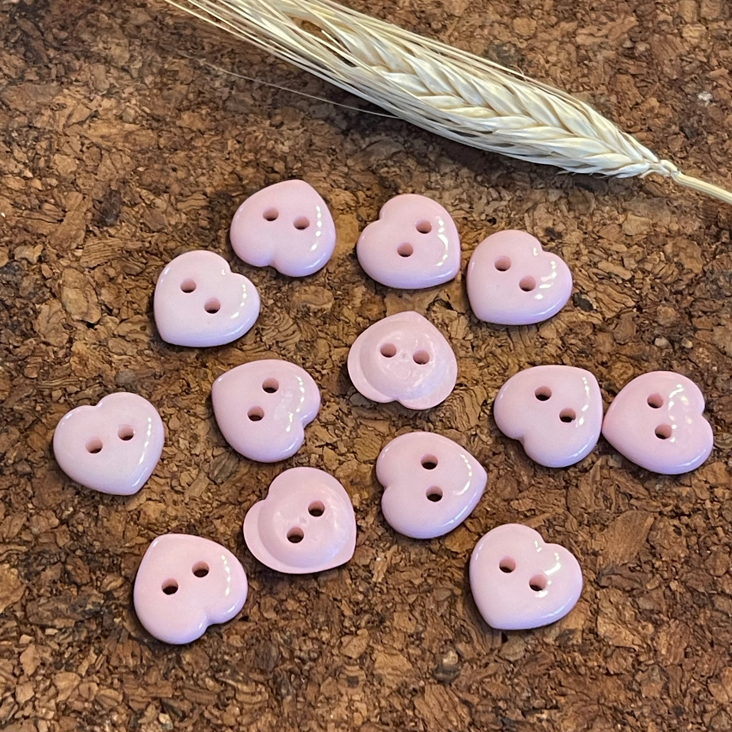 Bouton coeur rose 14mm