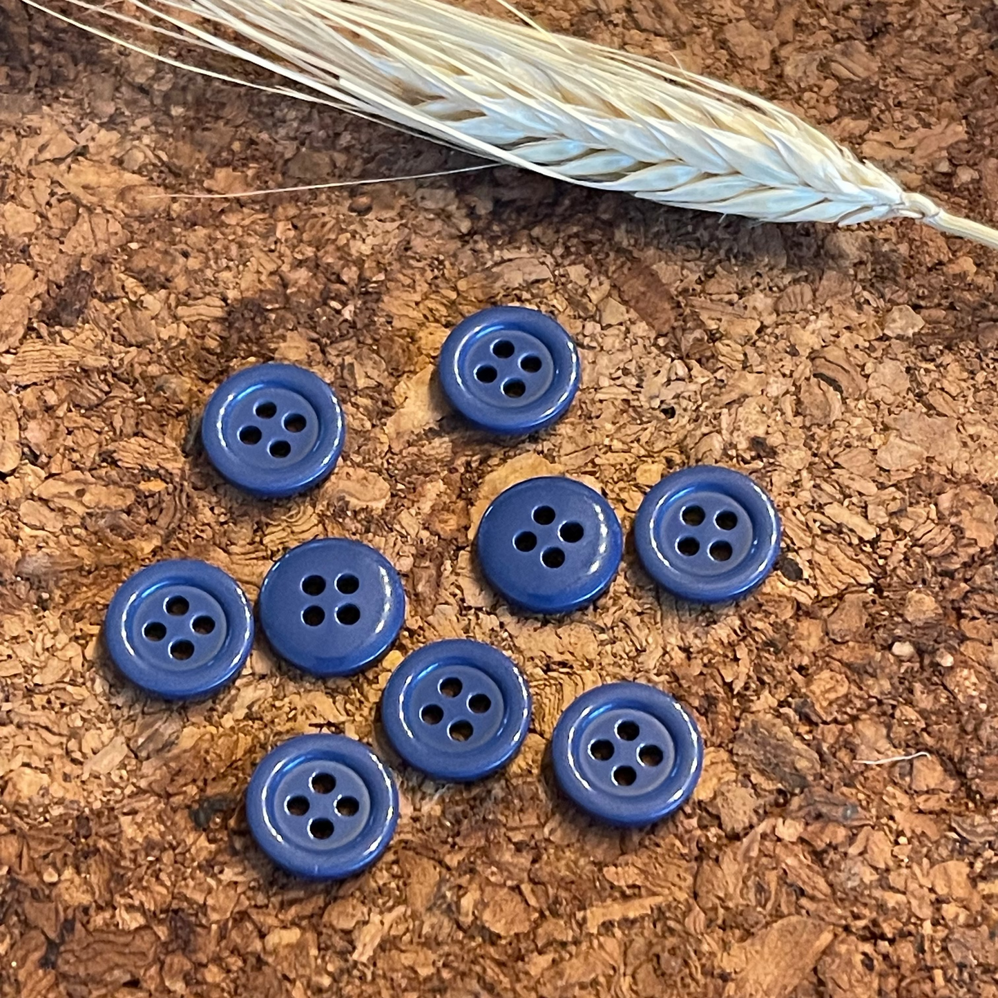 Bouton rond bleu 12mm