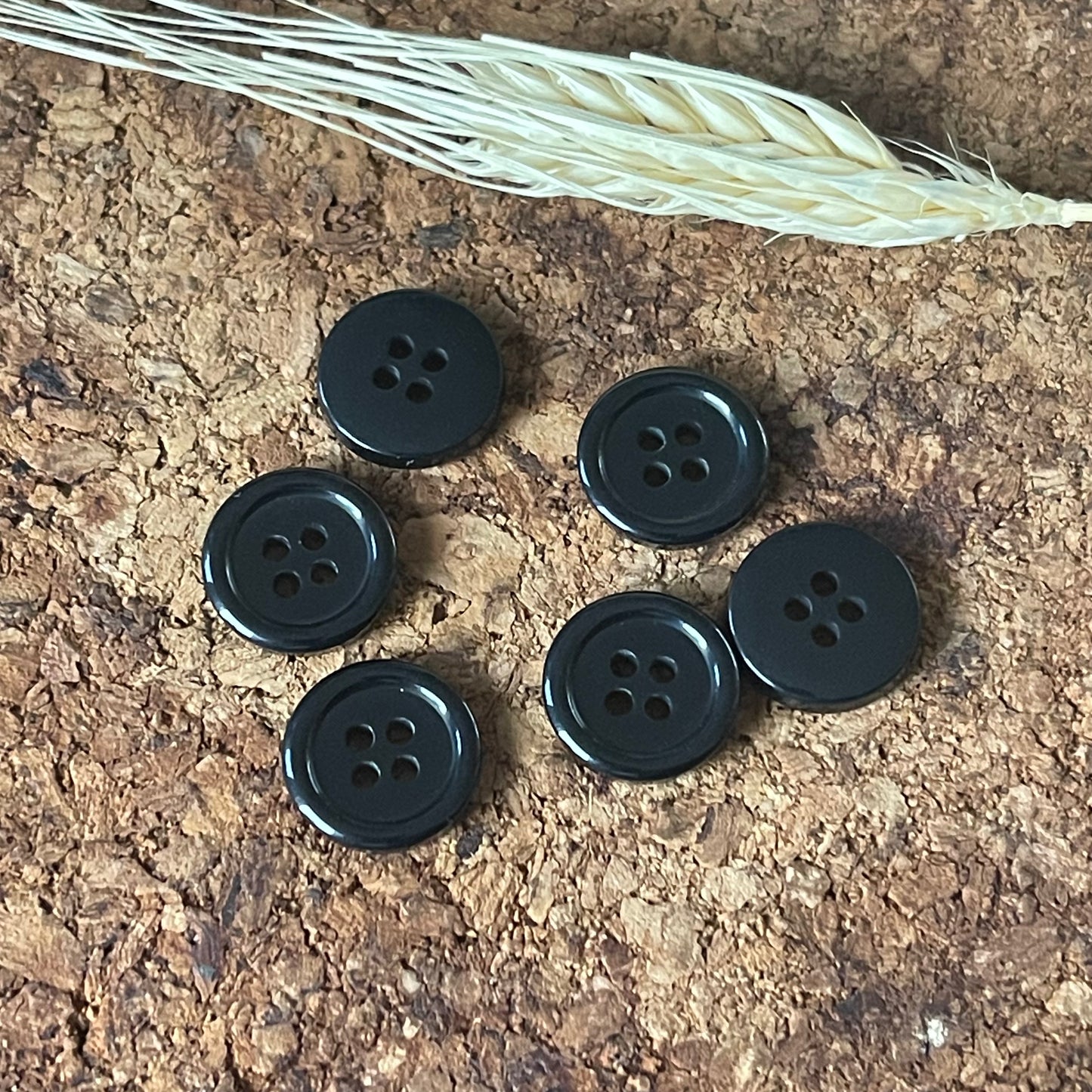 Bouton rond noir 15mm