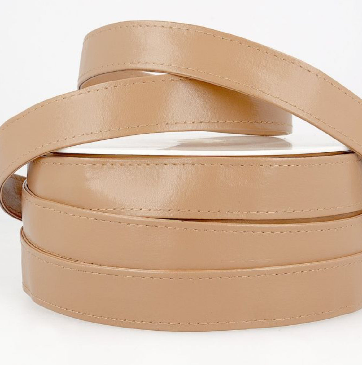 Sangle simili cuir beige lin 25mm