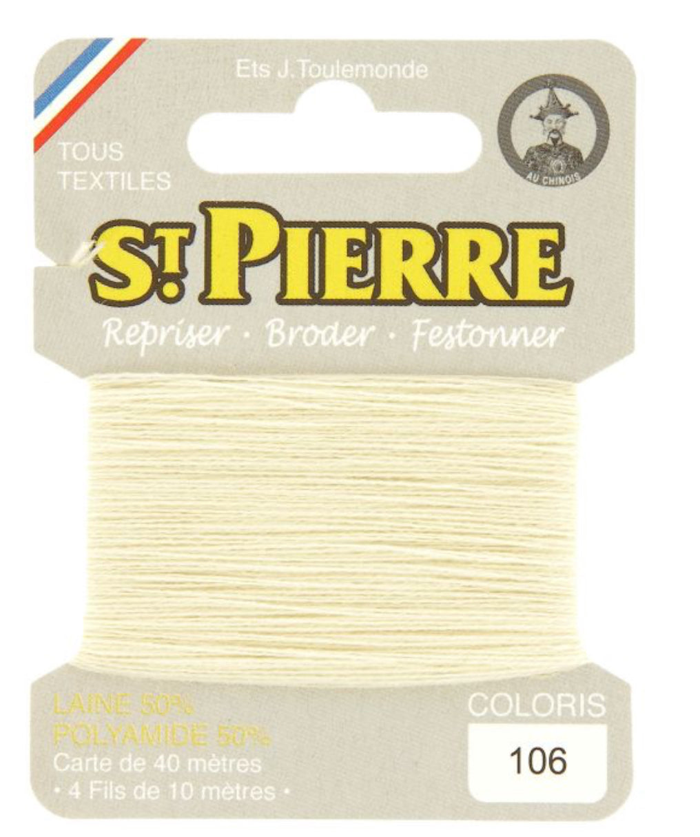 Laine Saint Pierre pour repriser ou broder - blanc écru 106