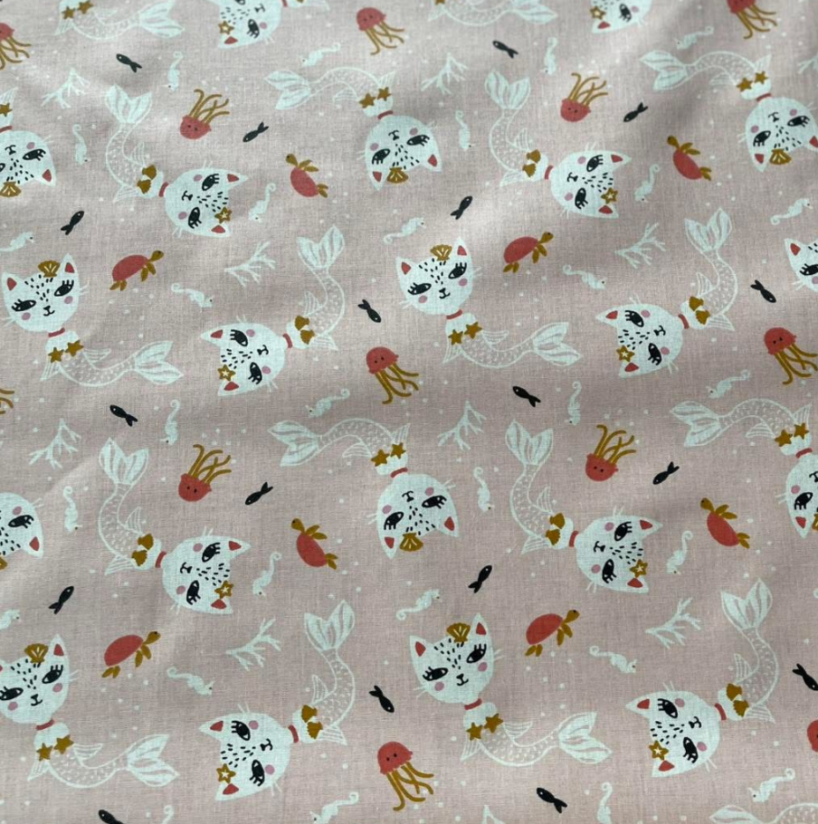 Coton enduit chat sirène