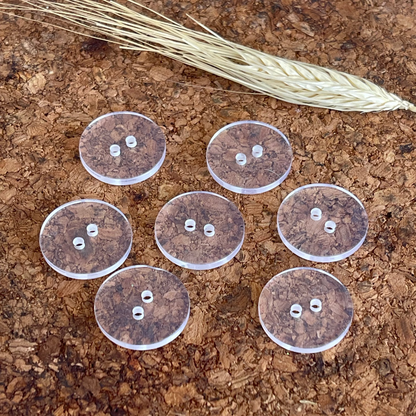 Bouton transparent rond - 23 mm - 2 trous