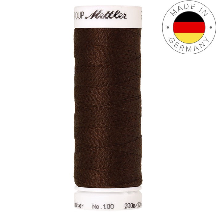 Fil à coudre Seralon Mettler 200m polyester - 0975 Brun brou noix