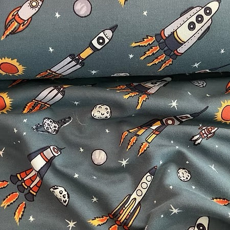 French Terry vert - dans l’espace - Poppy