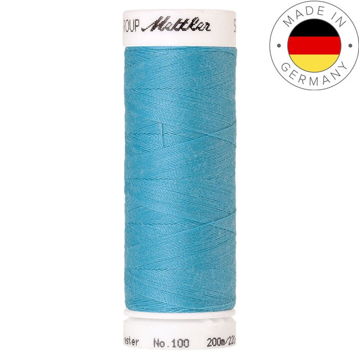 Fil à coudre Seralon Mettler 200m polyester - 0409 Bleu cyan