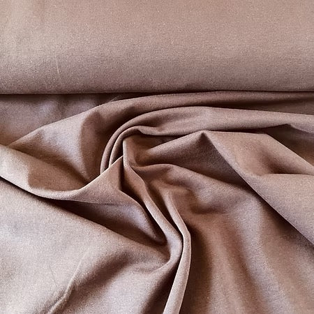 Jersey de coton uni brun taupe