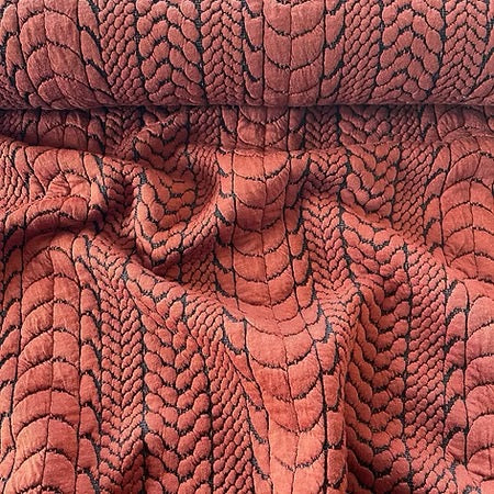 Jersey matelassé torsadé - Rouille