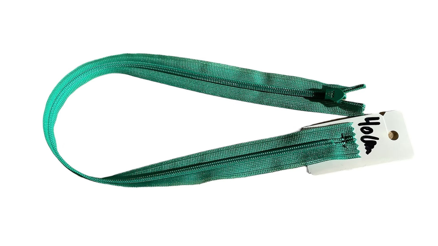 Fermeture éclair 40 cm - YKK - zip invisible vert
