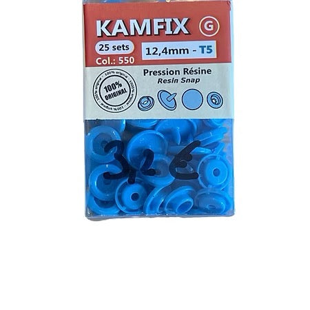 Pressions KAM résine 12,4mm bleu