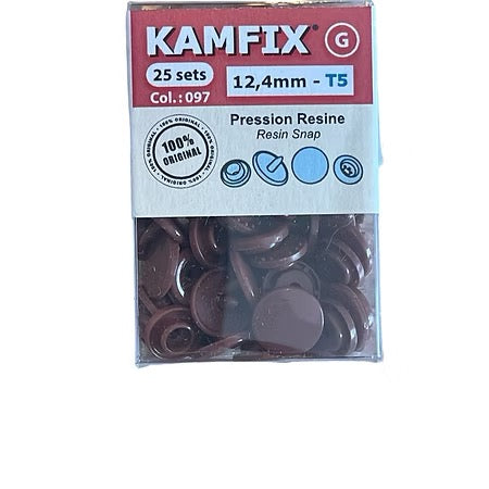 Pressions KAM résine 12,4mm marron