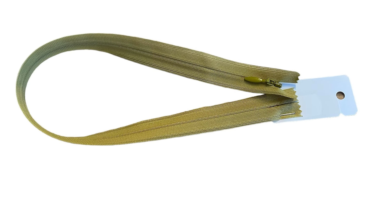 Fermeture éclair 40 cm - YKK - zip invisible moutarde