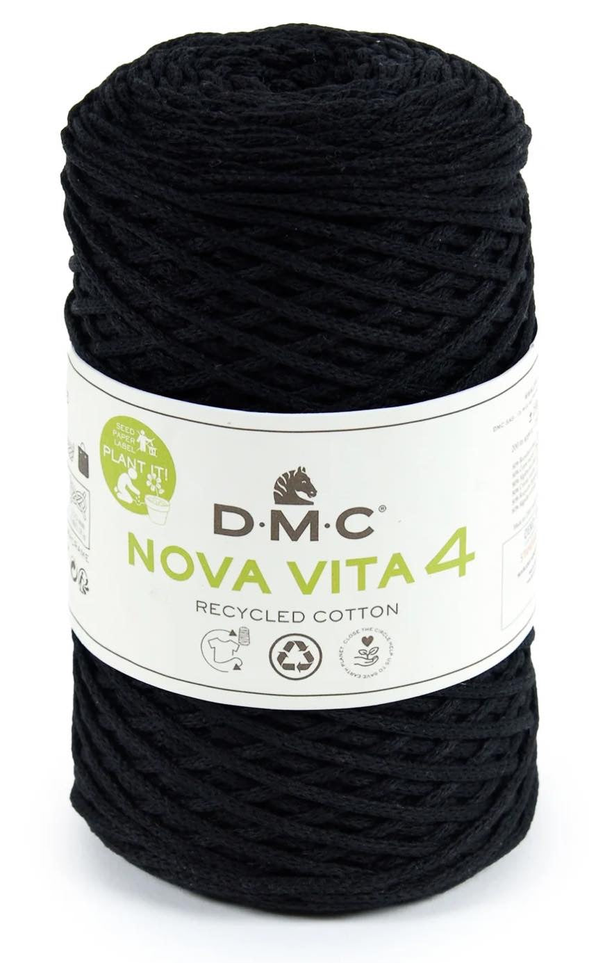 Pelote coton recyclé - noir - DMC