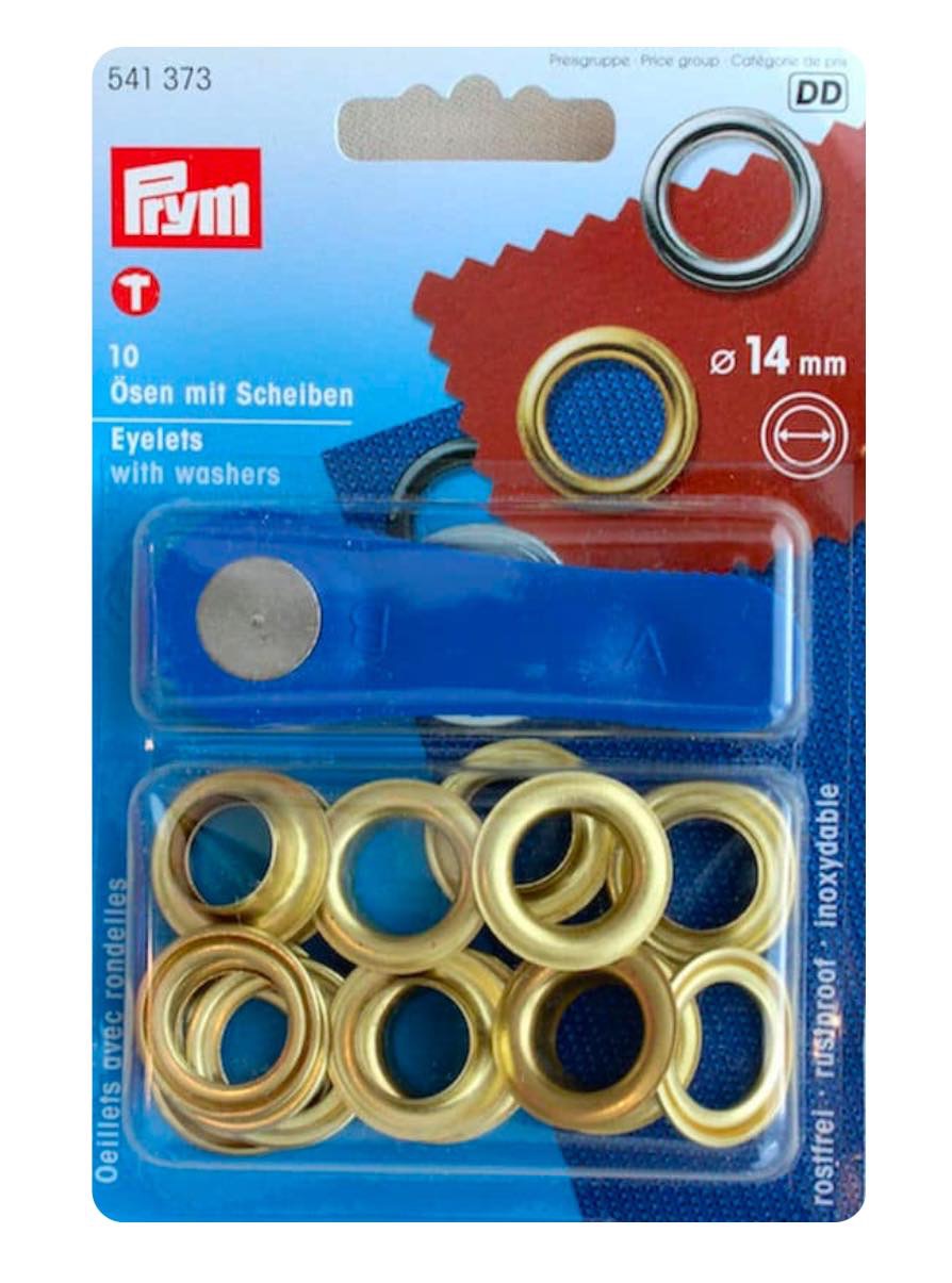 Oeillets avec rondelles - Or - Prym