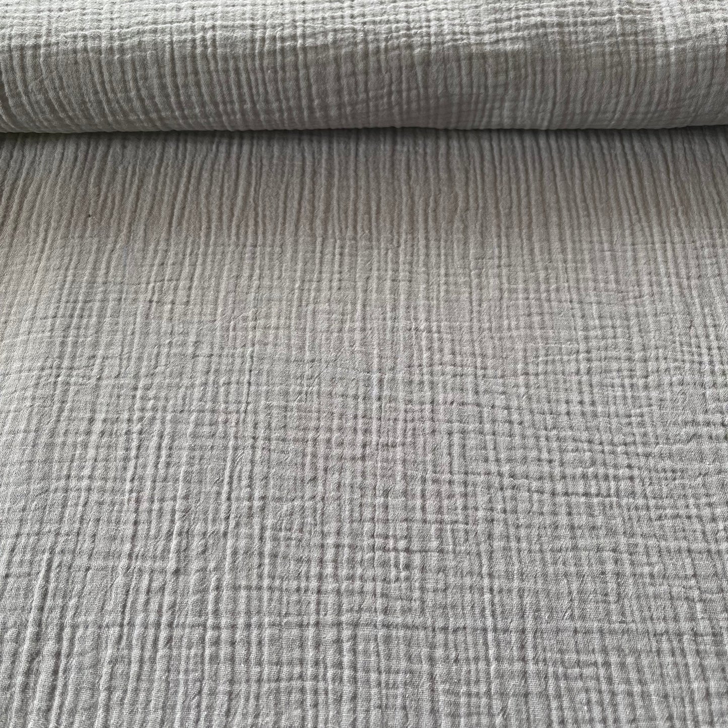 Double gaze uni gris clair