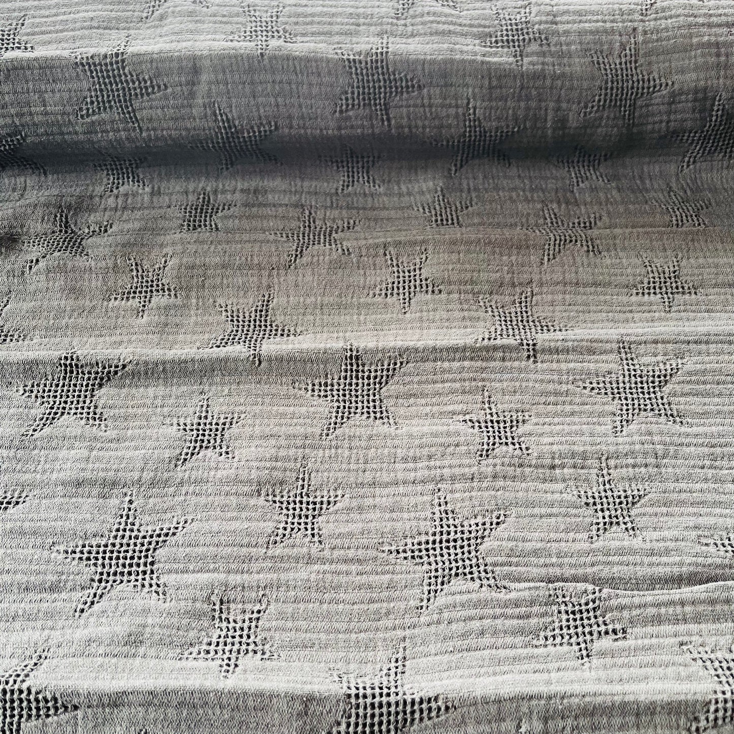 Double gaze jacquard étoiles kaki