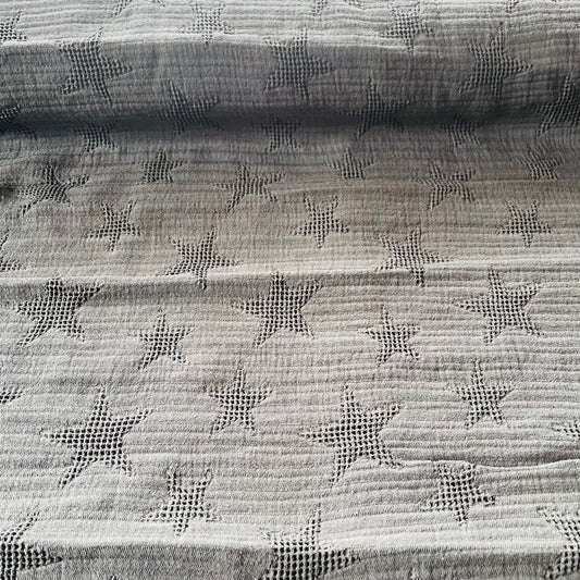 Double gaze jacquard étoiles kaki