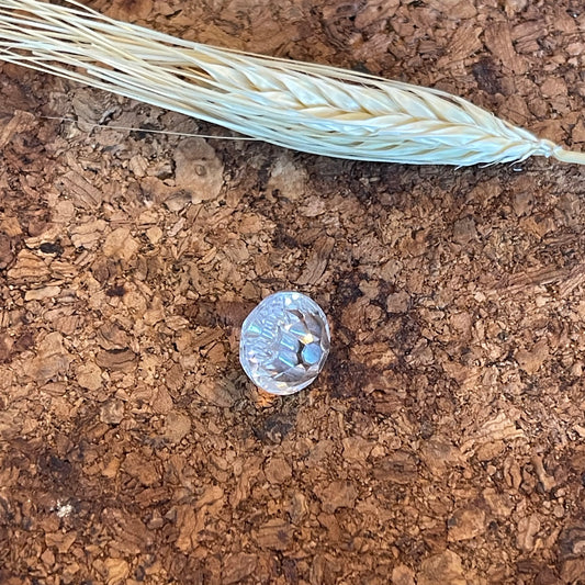 Bouton diamant blanc transparent 12mm