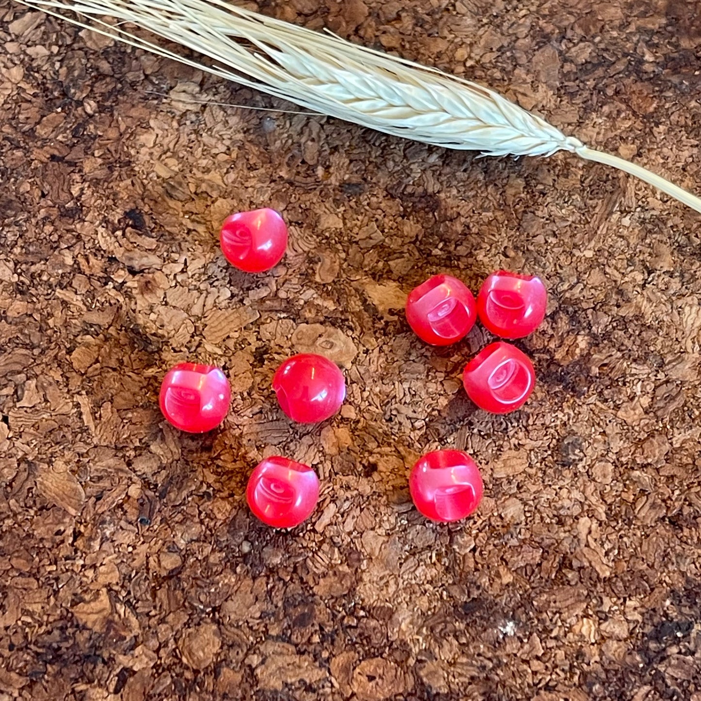 Bouton rond nacré rose 10mm