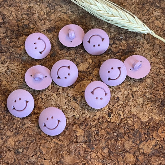 Bouton rond smile parme 15mm