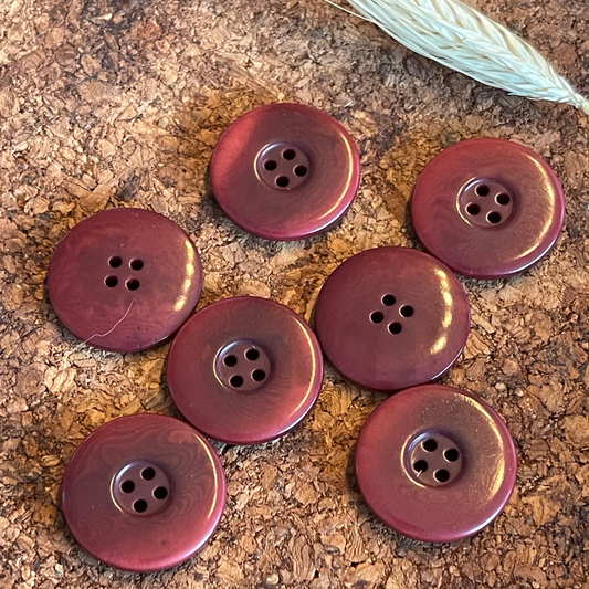 Bouton rond rouge bordeaux 27mm
