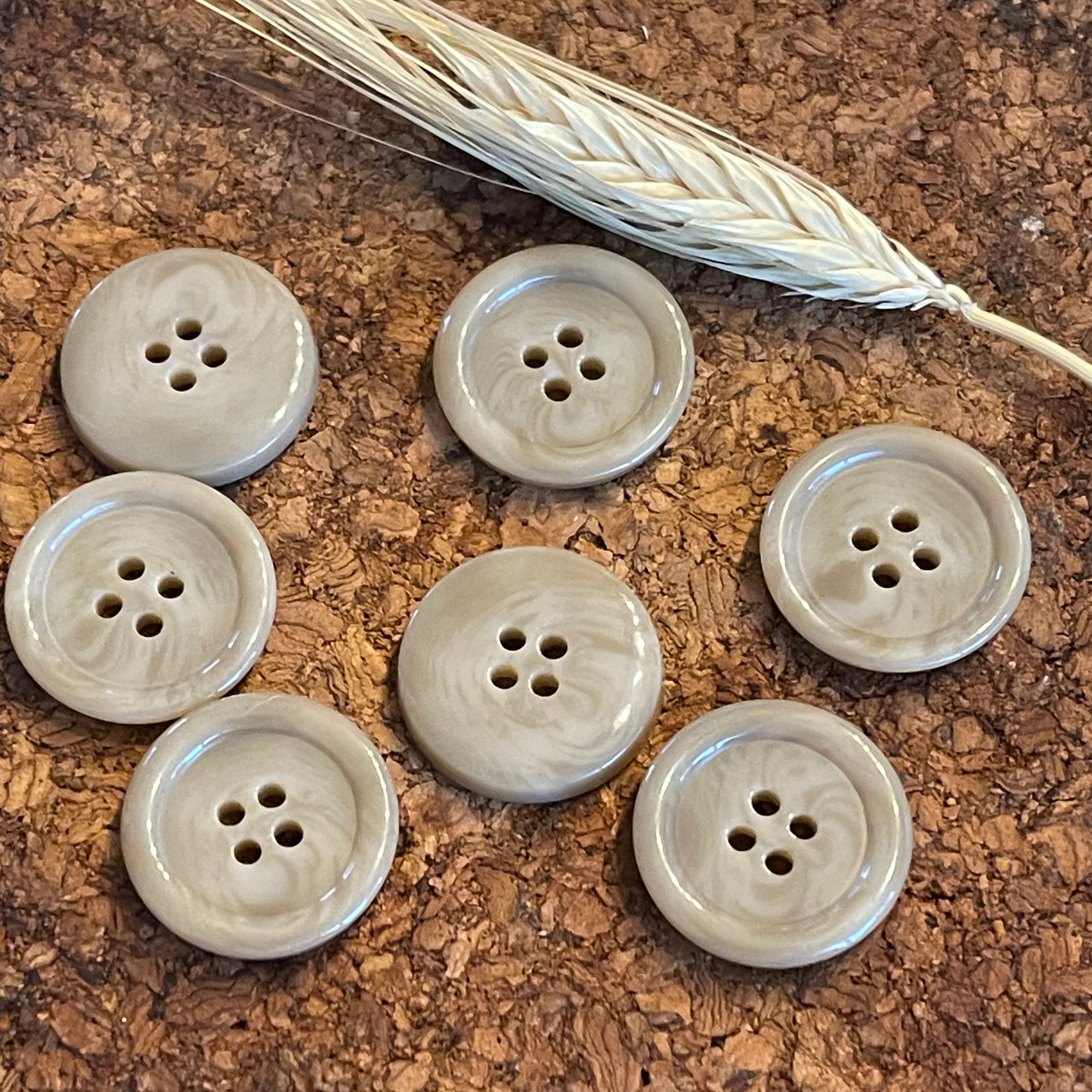 Bouton rond beige  22mm