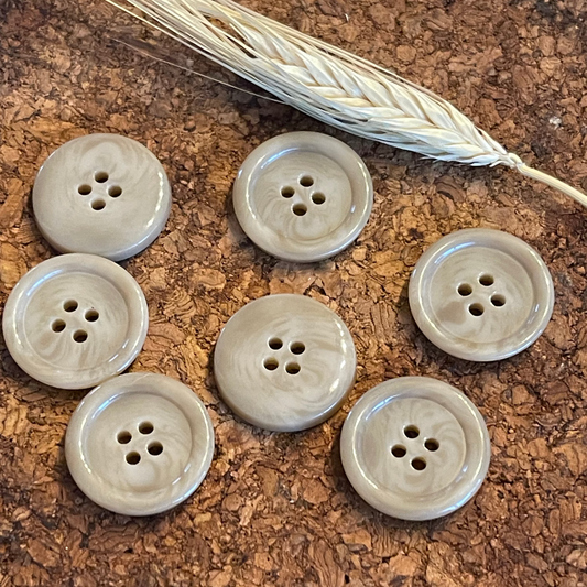 Bouton rond beige  22mm