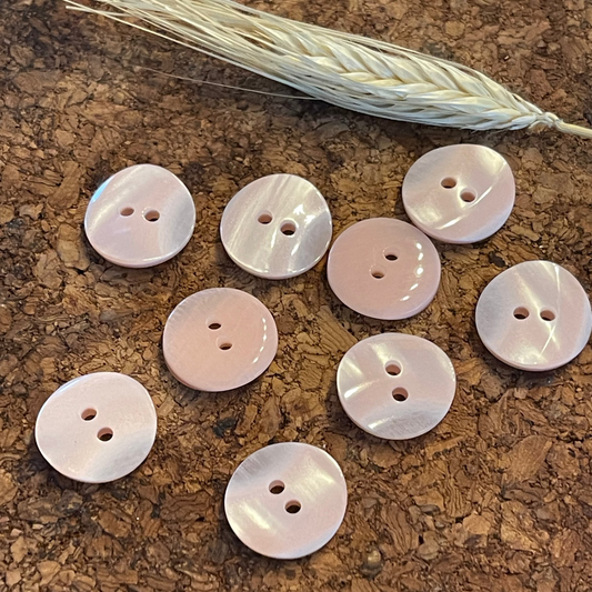 Bouton rond nacré rose clair 18mm