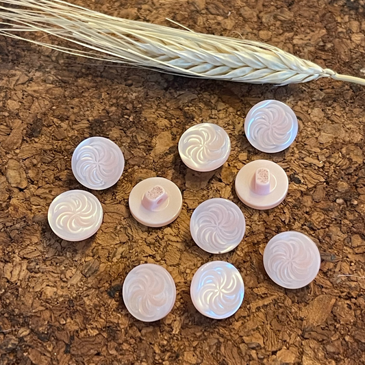 Bouton rond spirales rose clair 12mm