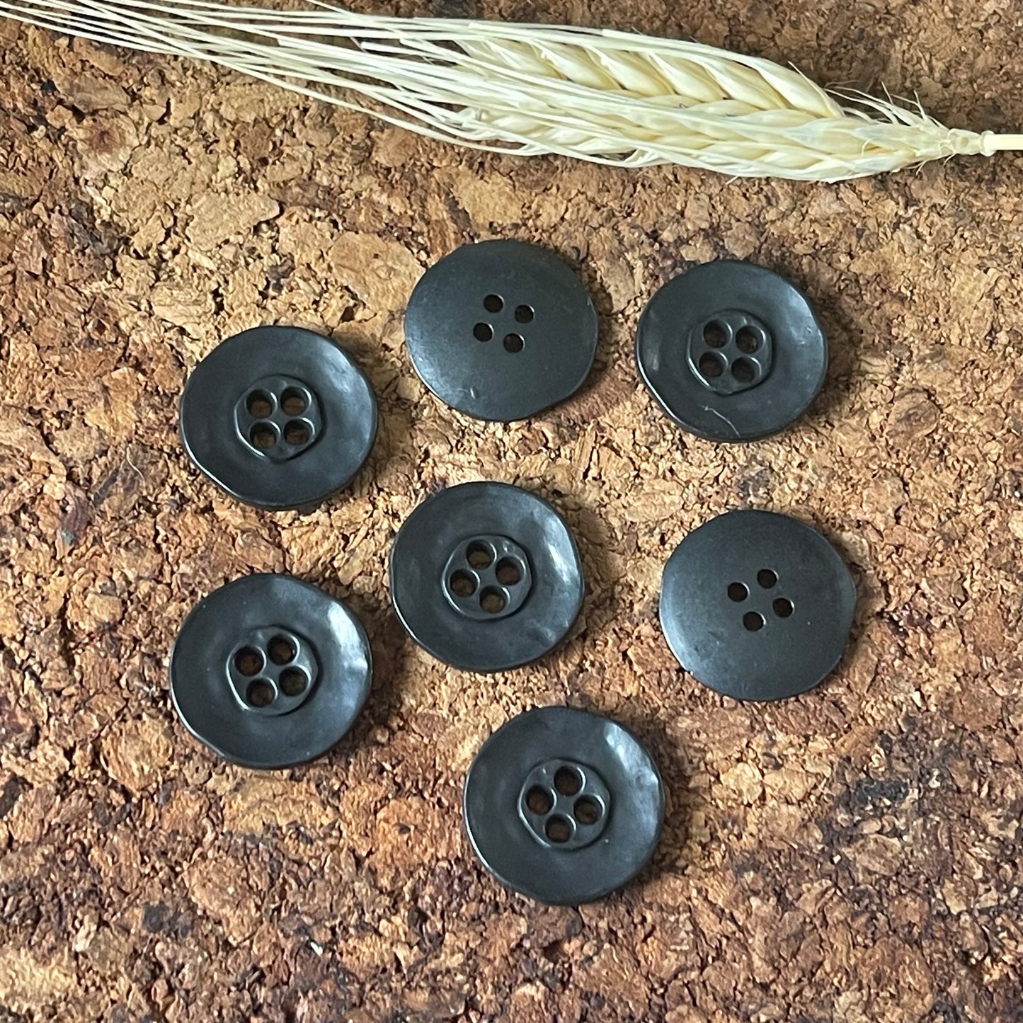 Bouton rond métal noir 18mm