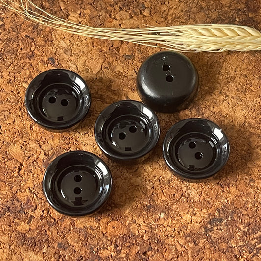Bouton bord haut rond noir 27mm
