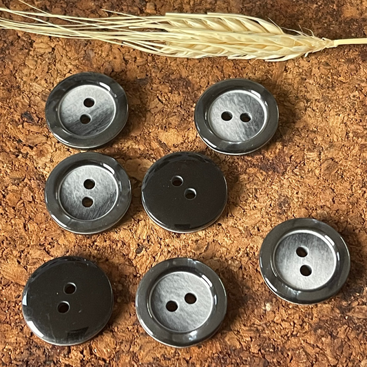 Bouton rond effet nacré gris 22mm