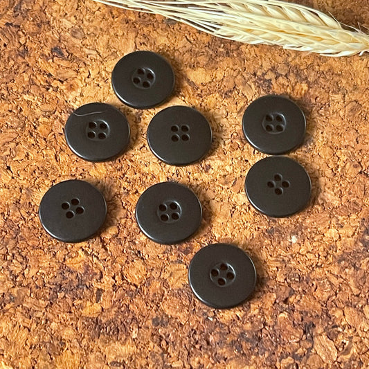 Bouton rond noir incurvé 18mm