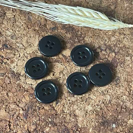 Bouton rond noir 15mm