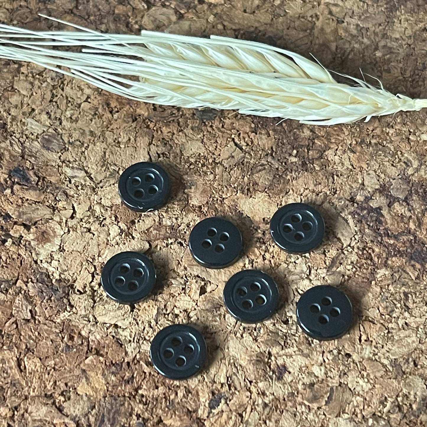 Bouton rond noir 10mm