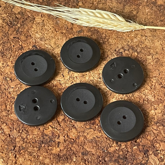 Bouton rond noir 27mm