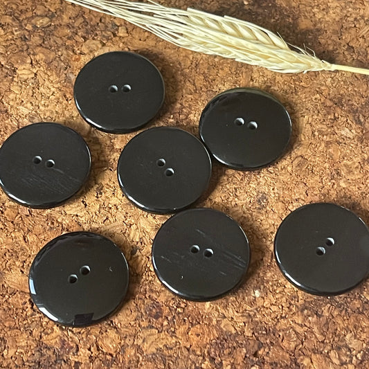Bouton rond plat noir 27mm