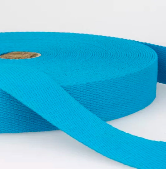 Sangle en coton turquoise 30mm