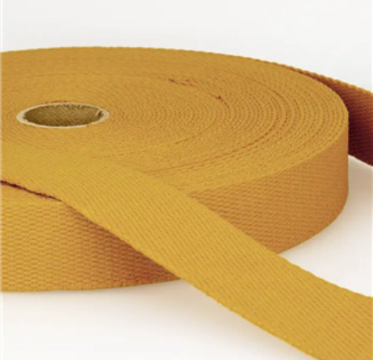 Sangle en coton moutarde 30mm