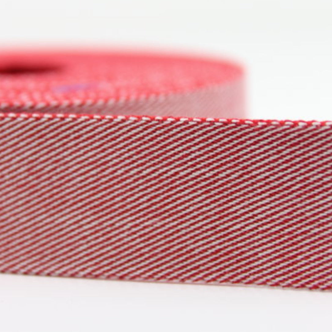 Sangle coton rouge et blanc 40 mm