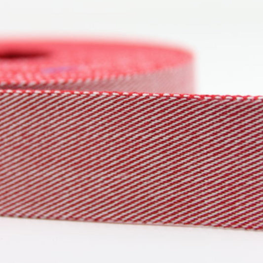 Sangle coton rouge et blanc 40 mm