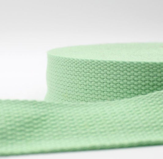 Sangle coton vert pâle 20 mm
