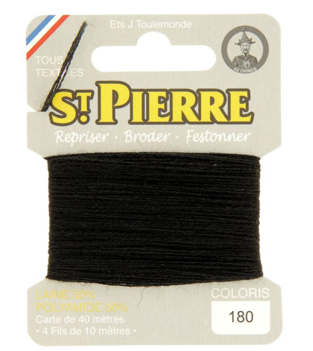 Laine Saint Pierre pour repriser ou broder - Noir 180