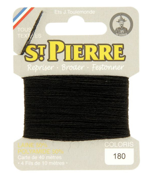 Laine Saint Pierre pour repriser ou broder - Noir 180