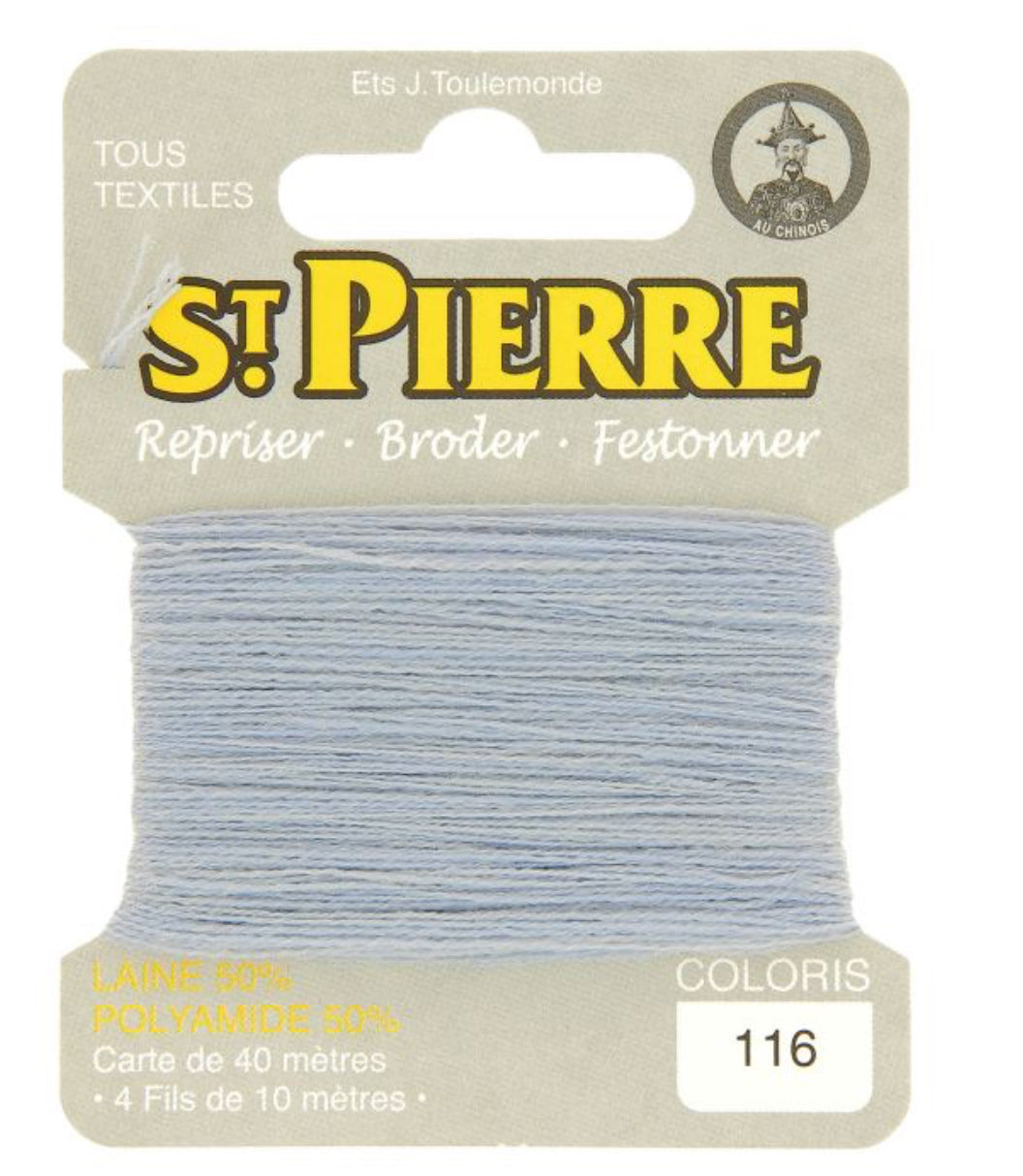 Laine Saint Pierre pour repriser ou broder - bleu clair 116