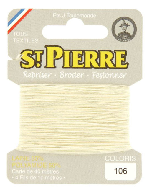 Laine Saint Pierre pour repriser ou broder - blanc écru 106