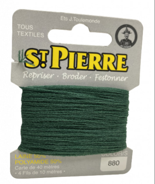 Laine Saint Pierre pour repriser ou broder - Vert sapin 880