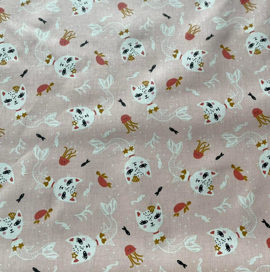 Coton enduit chat sirène