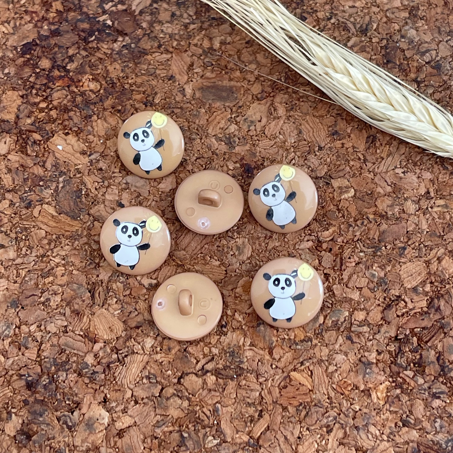 Bouton panda 15mm beige